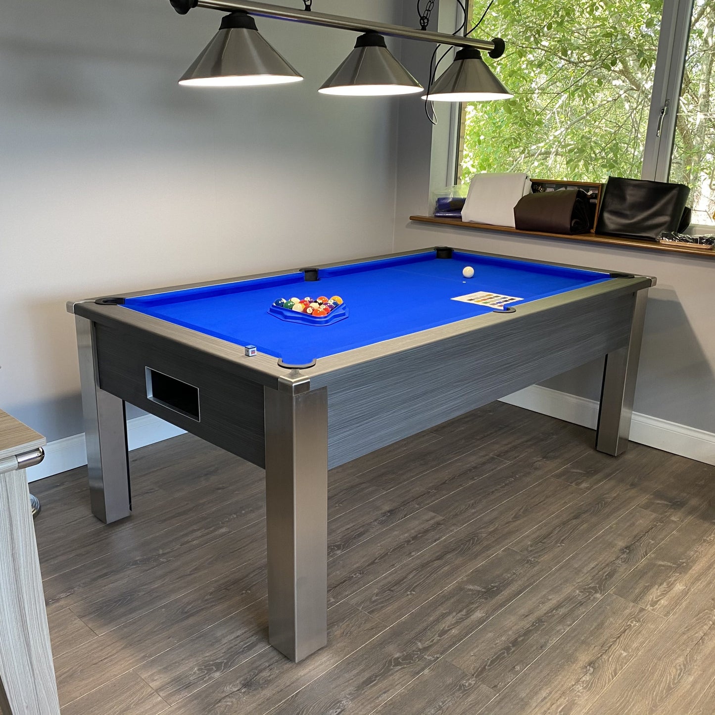 FMF Spirit Tournament Metallic Graphite Grey Pool Table 6ft & 7ft