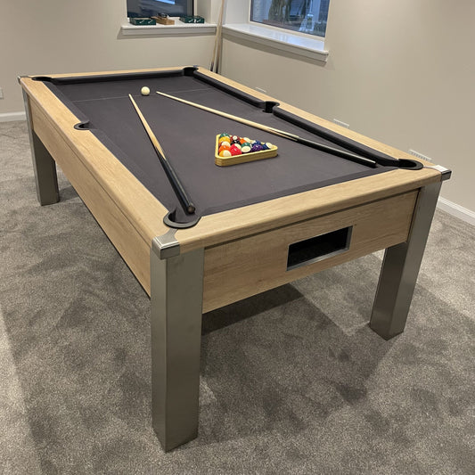 FMF Spirit Tournament Nebraska Oak Pool Table 6ft & 7ft